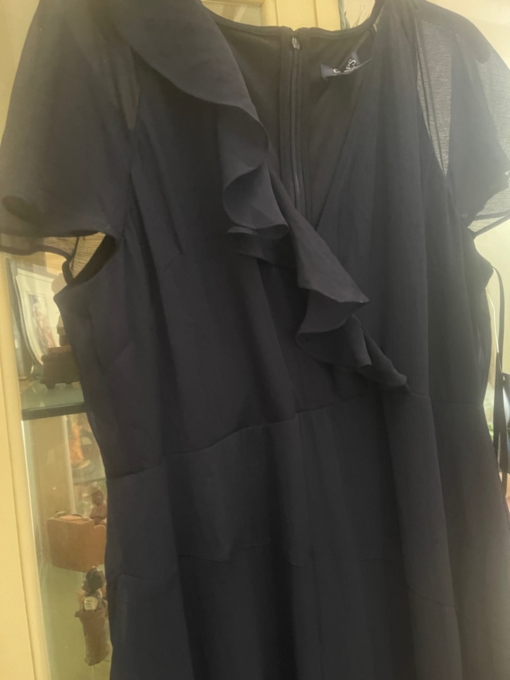 Chaps Twilight Navy Ruffle Dress - Picture 3 of 5